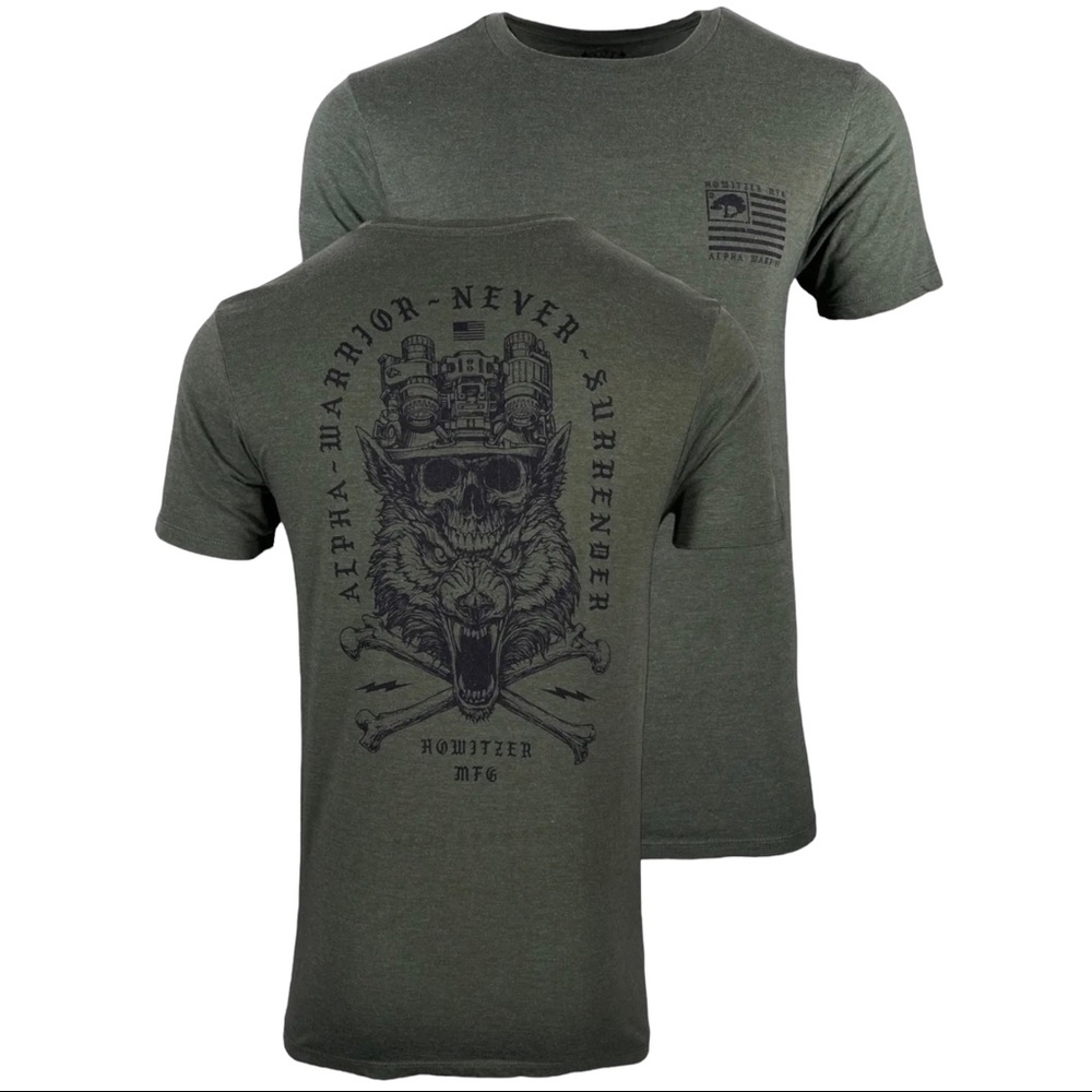 Howitzer Style Men's T-Shirt Alpha Warrior Military Grunt MFG